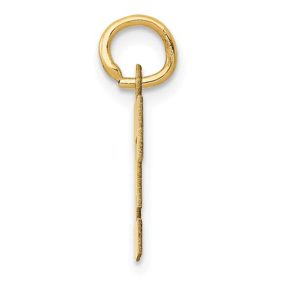 10k Yellow Gold Small Block Initial F Charm - Picture 2 of 8